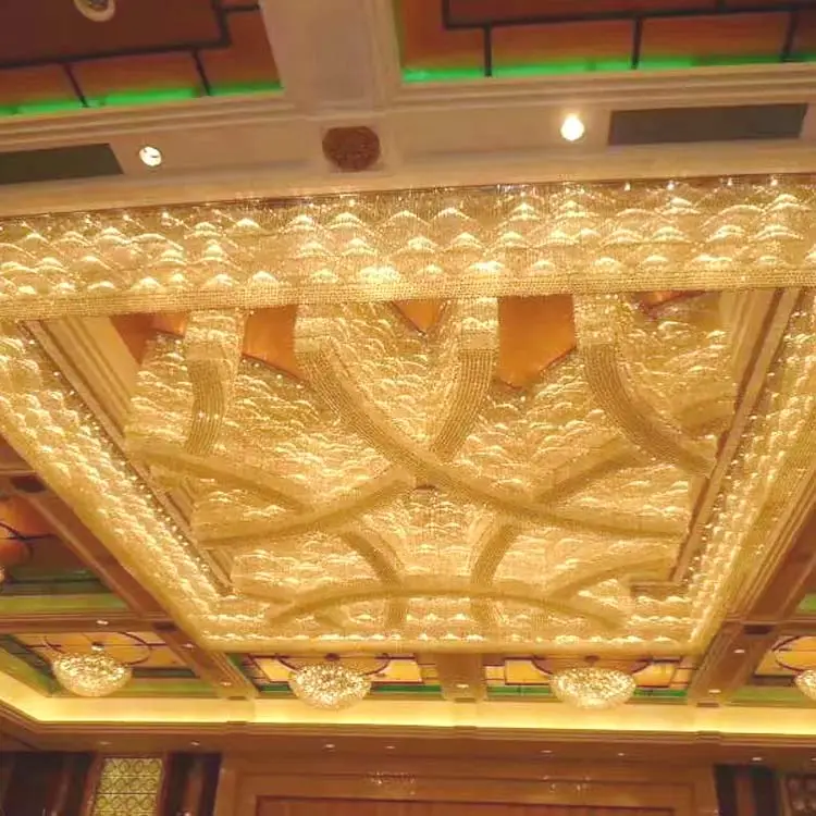 גדול גודל מותאם אישית מלון הנדסת תליית מנורת וילה מלון מדרגות זהב גביש גדול תליון אורות