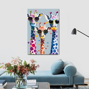 Peinture Diamant 5D DIY Girafes Cool pour Adultes Débutants, Motif Animal Complet, Diamants Rectangulaires Scintillants - Product Image 3