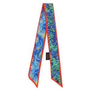 Wholesale 90*5cm Ribbon Scarf Chiffon Vintage Bandeau Handle Hair Decoration <b>Hijab</b> Printed Scarves For Women - Product Image 4