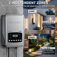 Transformateur basse tension extérieur 200W DC 12V / 24V avec minuterie et capteur photocellule pour éclairage de jardin, paysage et piscine