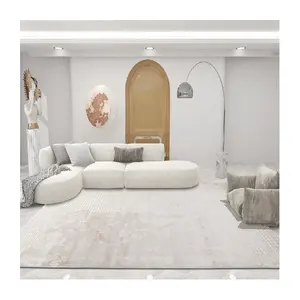 Produsen karpet Area Interior dekorasi Modern karpet abu-abu nyaman untuk rumah lantai dalam ruangan ruang tamu Tapis