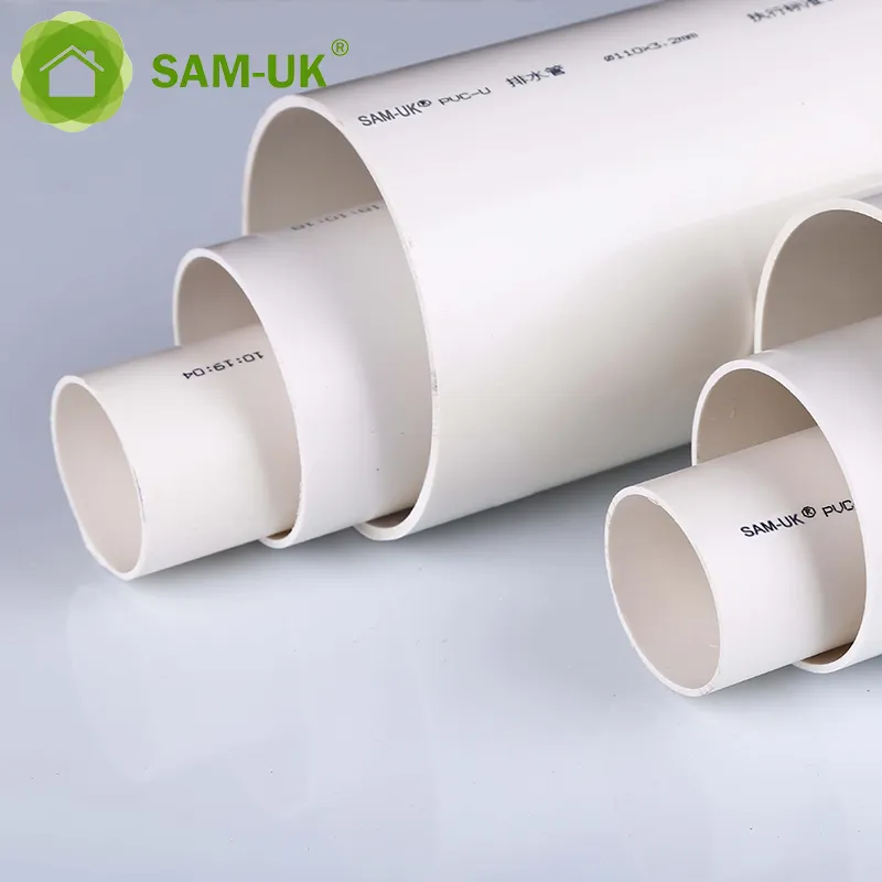 China 110mm 160Mm 600Mm 630mm 1 2 4 Inch Diameter Pvc Water Pipe Supply plastic sch 40 pvc water drainage pipe fittings
