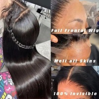 Perruques brésiliennes en cheveux humains en gros avec dentelle transparente, tresses sans colle haute densité pour femmes noires