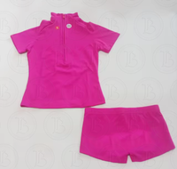 Pakaian Musim Panas 2026 Set Yoga Wanita Custom LOGO Set Olahraga Jaket Setengah Resleting Lengan Pendek dan Celana Pendek Set 2 Potong Tracksuit
