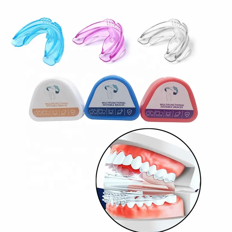 Scatola di logo personalizzata di alta qualità confezionata denteappareils stringe la correzione dell'allineatore dei denti 3 fasi bretelle per denti