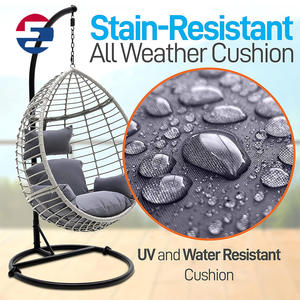 Muebles de Exterior de Diseño Moderno, Silla Colgante de Mimbre en Forma de Huevo para Jardín, Parque, Balcón, <span class=keywords><strong>Terraza</strong></span>, <span class=keywords><strong>Asiento</strong></span> Individual - Product Image 6