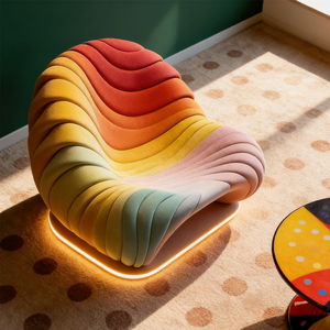 Poltrona Moderna a Forma di Conchiglia Arcobaleno, Sedia Imbottita in Velluto, Divano <span class=keywords><strong>Colorato</strong></span> per Arredamento <span class=keywords><strong>Soggiorno</strong></span> - Product Image 2