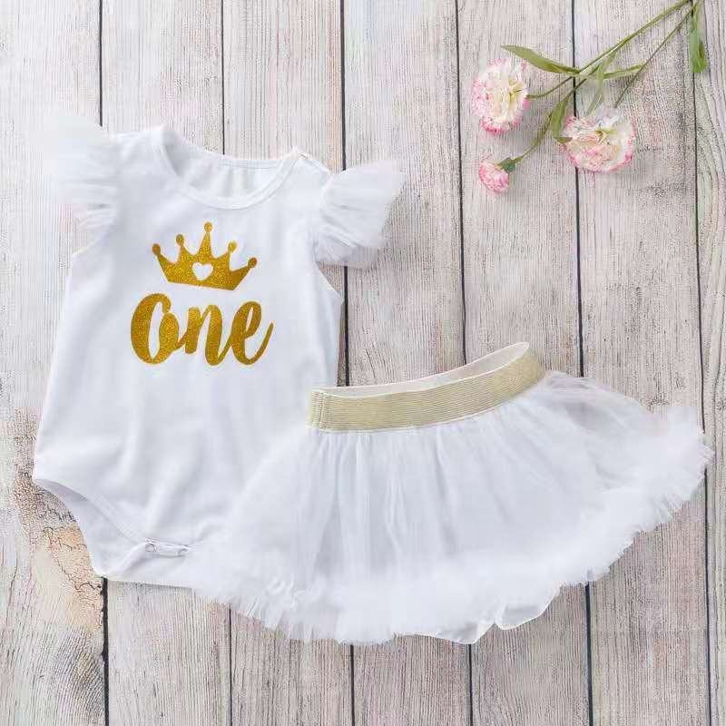 12 24 Months Birthday Romper Tutu Set Clothing Beby Girl Dress