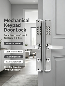 Poignée de porte intelligente sans clé avec mot de passe personnalisé, intelligeVICAN, en acier inoxydable, avec poignée à levier pour porte en bois - Product Image 3