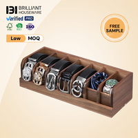 Organisateur de ceintures en bois BH, 7 grilles, support de rangement pour ceintures, pour placard et tiroir