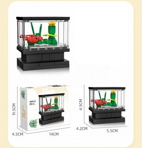 Tanque de peces, adorno de mesa, <span class=keywords><strong>modelo</strong></span> de langosta, lagarto, bloques de construcción de partículas grandes, juguete de regalo de montaje para niño 2025 - Product Image 5