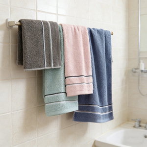 Pure Cotton Face Towel 32x72cm Solid Color Skin Friendly Home Use - Product Image 2