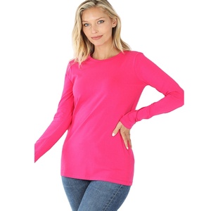 Camiseta rosa para mujer, camisetas en blanco para mujer/ropa informal con estampado personalizado para niña/camisetas de alta calidad compra a granel - Product Image 1