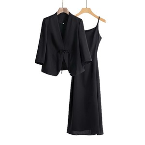 Women's Suit <b>Jacket</b> Solid Color Crepe Breathable <b>Summer</b> Style With Drawstring Front - Product Image 5