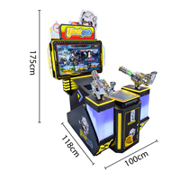 Machine de jeu vidéo à monnayeur pour enfants, 2 joueurs, type Gatling, avec lumières LED, pour aire de jeux