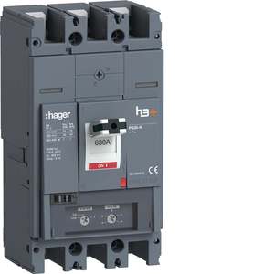 HNW630DE ปรับแต่งได้ตามความต้องการด้วยเบรกเกอร์แบบหล่อขึ้นรูป Hagers รุ่น h3+ P630 TM 3P 630A 40kA - Product Image 1