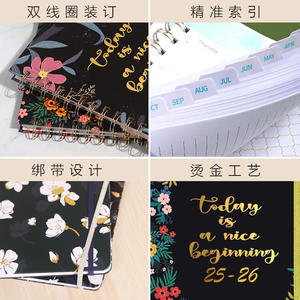 Planificador semanal mensual de <span class=keywords><strong>Julio</strong></span> de 2025 a junio de 2026, planificador de calendario académico 2025-2026 con pestañas de lista de tareas cubierta floral - Product Image 2