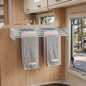 RV <strong>Clothes</strong> Drying Rack Wall Mount Collapsible Drying Rack for <strong>Clothes</strong> Drying <strong>Shelf</strong> for RV Black/White - Product Image 3