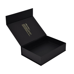 Custom printing luxury black rigid paper box Gift packaging with magnetic flap cosmetic box