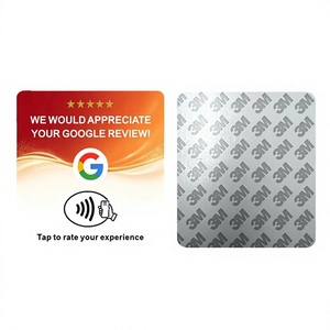 Carte de commentaires Google NFC XCX pour noter, autocollant promotionnel rectangulaire en PVC auto-adhésif avec logo et pelliculage brillant - Product Image 3