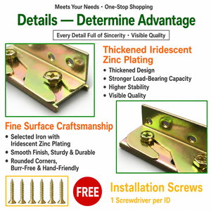 Rust-Proof Bed Rail <strong>Brackets</strong> With Mounting Screws Heavy Duty 4 Sets Bed Frame Corner <strong>Brackets</strong> No-Mortise Bed Rail Fittings - Product Image 2