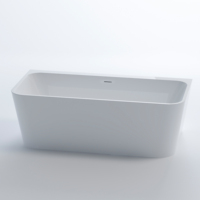 Baignoire autoportante rectangulaire contemporaine en acrylique, norme CE, avec plateforme épaisse pour hôtel et villa
