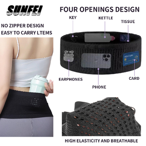 IRun logotipo personalizado Slim Running Fanny Pack Knit Travel Jogging Extra Space Riñonera Entrenamiento Bolsillos ocultos <span class=keywords><strong>Cinturón</strong></span> - Product Image 2