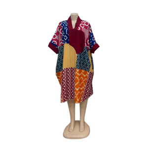 Nuevo vestido suelto informal de talla grande caftán estampado de retazos de moda de verano para mujer africana - Product Image 4