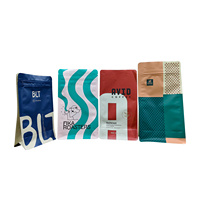 Sachet en aluminium à fond plat de 250g, en plastique kraft, imprimé numérique ou en héliogravure, pour café, aliments et thé