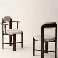 Chaise de salle à manger en bois massif avec dossier simple et revêtement en tissu, idéale pour la cuisine – Vente directe usine