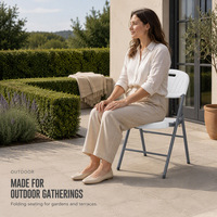 Chaise pliante d'extérieur, chaise de camping pliable, chaise de camping en plastique blanc, mobilier de maison, utilisation en entrepôt