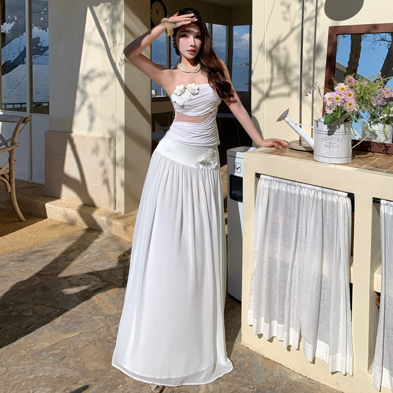 white beach short dress Sleeveless Lace Boho Mini Dress – White V-Neck Summer Dress in White | Women's Boho Fashion | XL main image 1