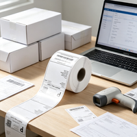 Etiquetas Adhesivas Personalizadas, Etiquetas Térmicas Impermeables, Código de Barras de Escritorio para Etiquetas de Envío, Etiquetas de Embalaje