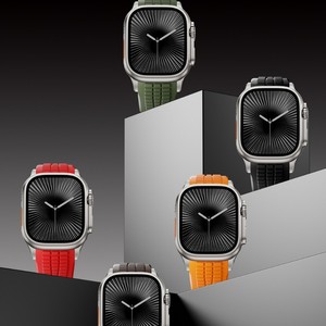 Correa de silicona de caucho ultrafluorado de 10.ª generación estilo <span class=keywords><strong>granada</strong></span> de mano compatible con reloj 2026, con doble pulsador y hebilla de mariposa - Product Image 2