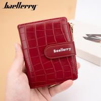 Billetera Mujer Bifold dompet koin tempat kartu kredit kustom dompet wanita logo kulit Pu dompet saku kecil berpola buaya