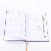 Cahier de Journal d'affirmation d'amour de soi quotidien sans date en lin personnalisé à couverture rigide pour femme