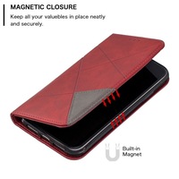 Étui portefeuille magnétique bicolore en cuir pour iPhone 17 Air 16E 16 15 14 13 Mini 12 Pro Max 11 XR X XS 8 7 6 Plus