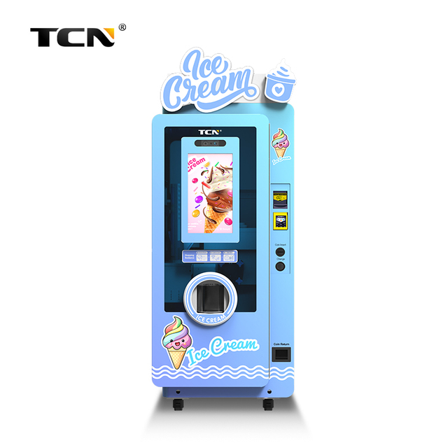 TCN Wholesale 0-10℃ Soft Ice Cream Vending Machine Unmanned 24H Commercial Equipment for Business