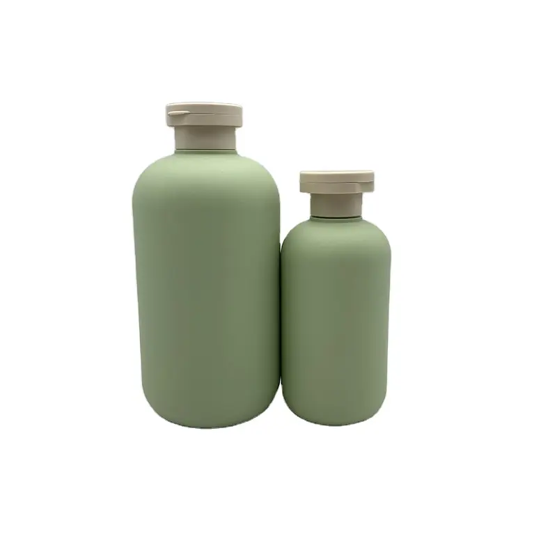 Boş Amber yeşil şişe duş şampuanı jeli 300ml 500ml pompalı losyon şişeleri için şampuan ve saç kremi şişeleri saç bakımı