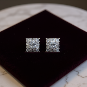 Orecchini in Oro Bianco con Diamanti Taglio Brillante Rotondo Colore D Naturali Certificati GIA Stile Classico Gioielli da Fidanzamento per Donne - Product Image 2