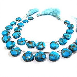 Perles facettées en forme de cœur turquoise huître bleu ciel de 12 mm, brin de 8 pouces de long pour la fabrication de bijoux - Product Image 1