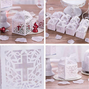 Boîte à bonbons de mariage en gravure laser créative, design creux en forme de croix, décorations de fête de mariage, boîte à bonbons pour la <span class=keywords><strong>communion</strong></span> - Product Image 6