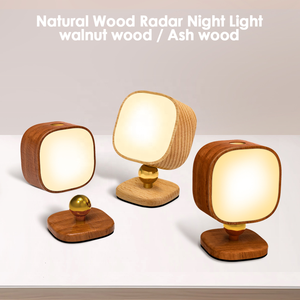 Lampe de table LED rotative en bois massif, rechargeable, sans fil, à intensité variable, veilleuse décorative pour chevet, bureau, chambre, hôtel, cadeau - Product Image 2