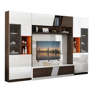 Modern Wooden Floating Mount Entertainment Center TV Stand Sets TV Stand Sets Living Room Storage TV Cabinet Sets For Simple