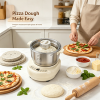 Machine à pétrir la pâte électrique automatique 5L 7L avec fonction de fermentation, 200W, mélangeur à farine en acier inoxydable pour boulangerie