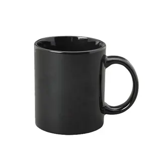 Black Ceramic Mug Plain Black Matt Custom Logo Printing Ceramic Stoneware Chalk Mug