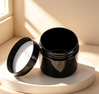 Vente en gros de pots en plastique PET noirs opaques pour gommage corporel, masque capillaire, argile, boue, baume anti-âge, contenants de stockage cosmétiques