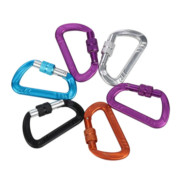 12kn โลหะการบินอลูมิเนียมเปลญวนออกสกรูแคมป์ปิ้ง Carabiner