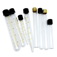 Tube à centrifuger en verre gradué de laboratoire, fond conique ou rond, avec bouchon à vis, 5 ml, 10 ml, 15 ml, 20 ml, 25 ml, 50 ml