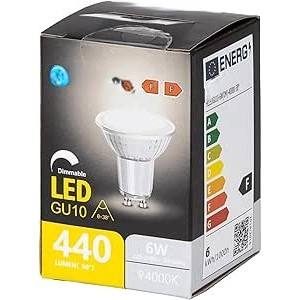 Lámpara LED GU10 6W 4000K regulable con cristal en forma de copa, ideal para iluminación decorativa y ambientes ajustables. - Product Image 1